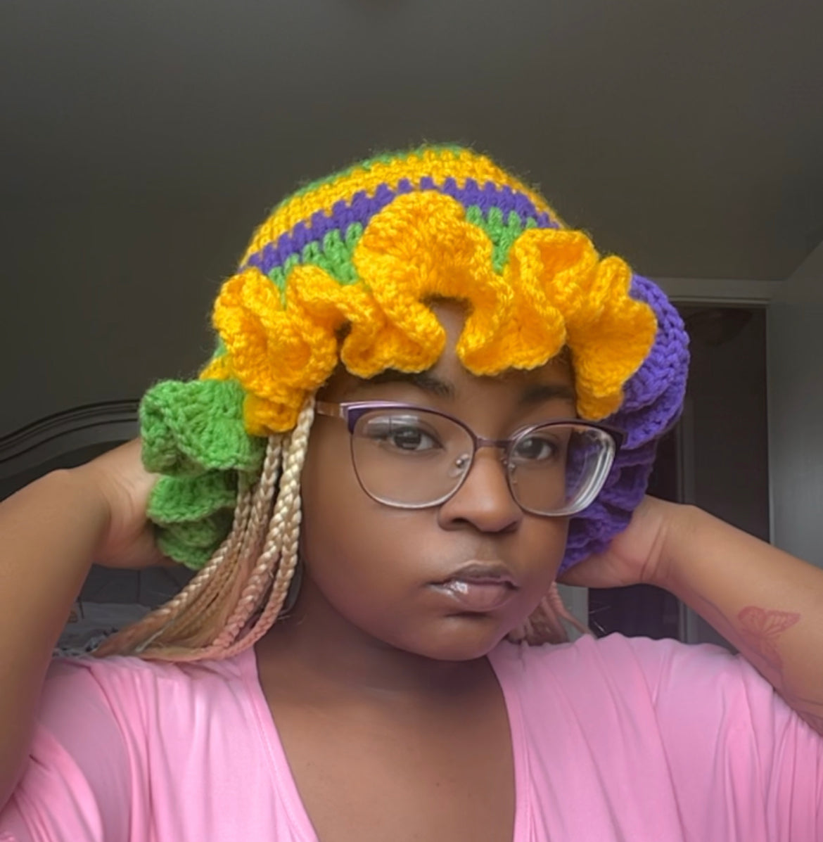 Mardi Gras Crochet Hat